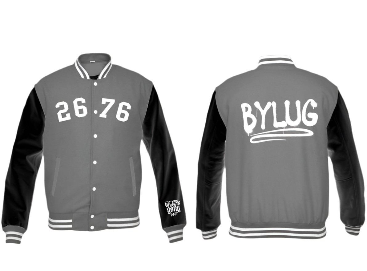 Bylug 2676 Gray and Black Varsity Jacket