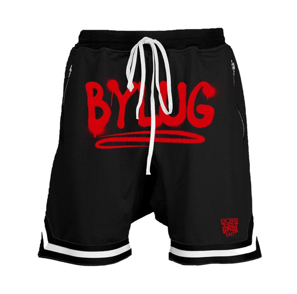 BYLUG Basketball Shorts - Black / Red