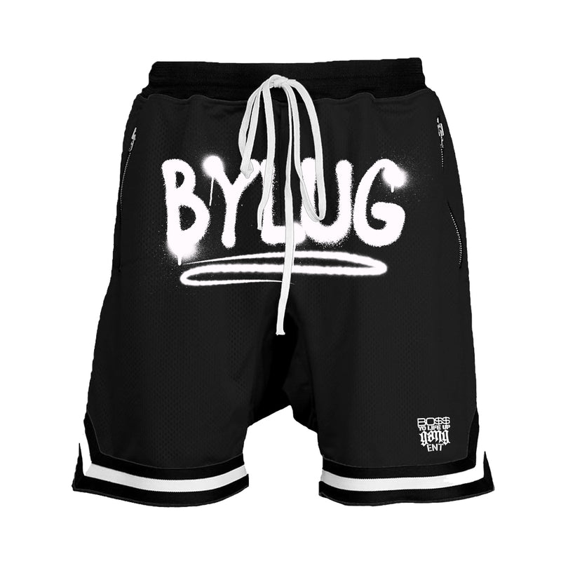 BYLUG Basketball Shorts - Black / White